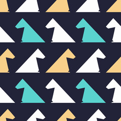 Seamless pattern with bright geometric shapes.