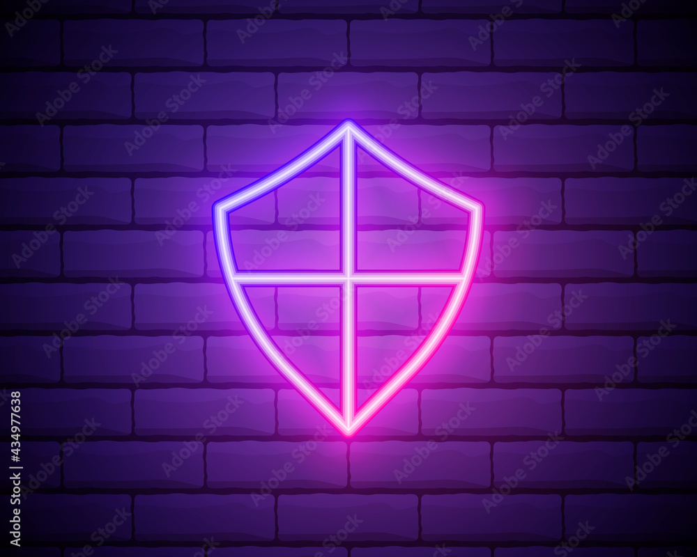 Poster shield icon. elements of web in neon style icons. simple icon for websites, web design, mobile app, 