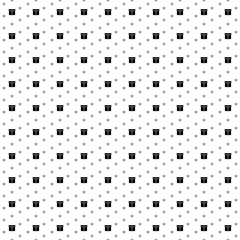 Square seamless background pattern from black gift box with a question symbols are different sizes and opacity. The pattern is evenly filled. Vector illustration on white background
