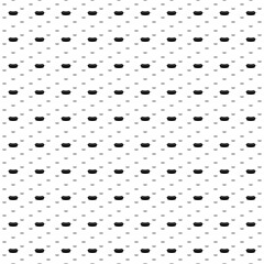 Square seamless background pattern from black hotdog symbols are different sizes and opacity. The pattern is evenly filled. Vector illustration on white background