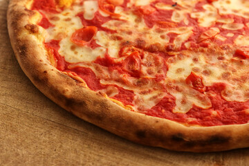 Pizza, typical italian food, still life, detail with tomato