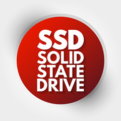 SSD - Solid State Drive acronym, technology concept background