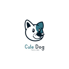 Cute Dog Logo Symbol Design Template Flat Style Vector