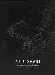 Map of Abu Dhabi, United Arab Emirates