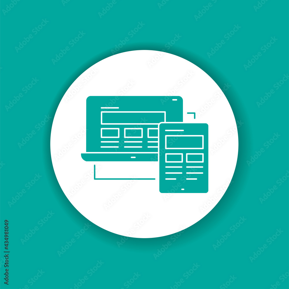Poster responsive design color glyph icon. pictogram for web page