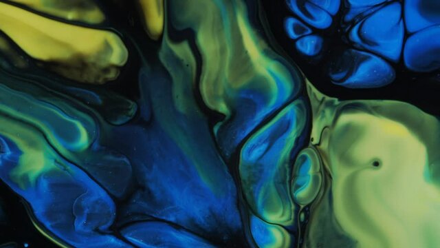 Cellular structure. Blue background image. Paint drips off the canvas. Liquid paint stains. Soft transition. Abstractions ART backgrounds transitions screensavers.