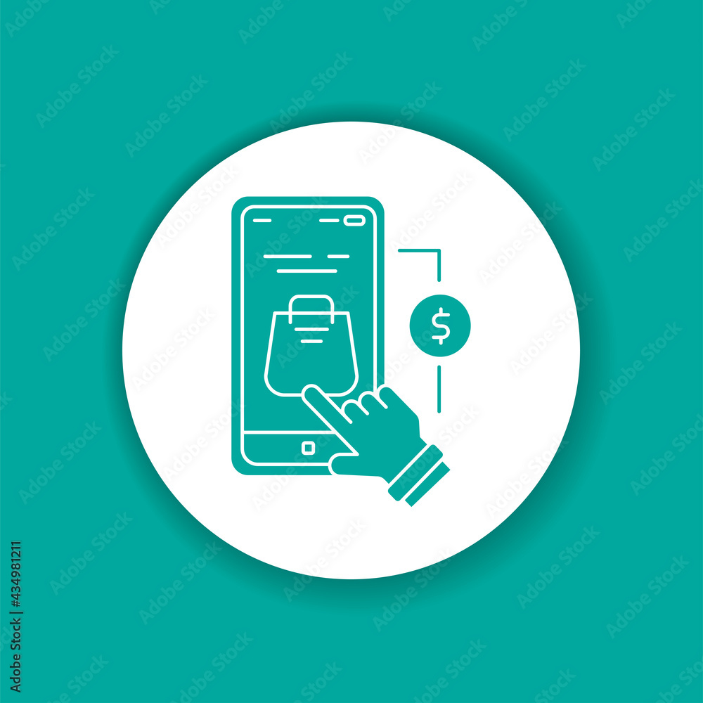 Poster app purchase black line icon. ui ux gui design element