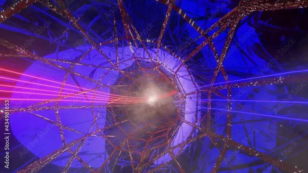 Aufkleber camera fly through a smoky 3d endless tunnel. looped abstract animation. 3d render
