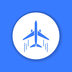 Passengers are sitting in the seats on the plane color glyph icon. Pictogram for web page, mobile app, promo. UI UX GUI design element.