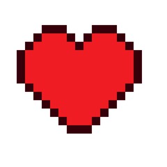 Obraz premium Pixel art background. Heart pixel art. Vector illustration. Valentine's Day.