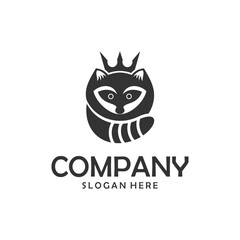 Raccoon Royal Mascot Logo Design 