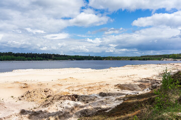 An unnamed forest lake in Buck'schen Schweiz (Buckschen Swiss) - special natural landscape (Moraine - type of glacial deposits, the last ice age) in the Oberspreewald-Lausitz district, Germany.