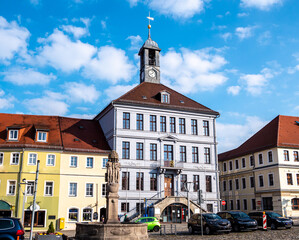 Fototapeta na wymiar Rathaus von Bischofswerda in Sachsen