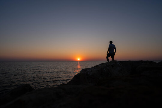 The black sea sunrise siluette 