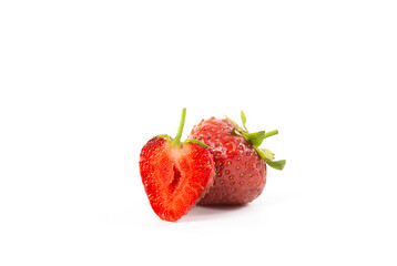 Fresh strawberries isolated on a white background