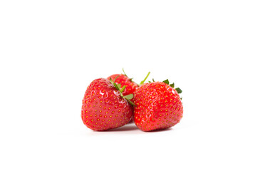 Fresh strawberries isolated on a white background