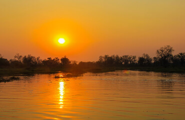 Sunset in Chobe National Park, Botswana, Africa