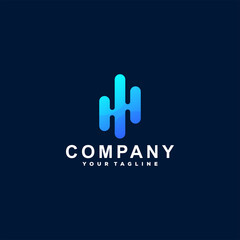 letter h gradient logo design