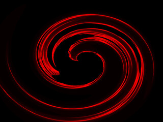 Red circular radial zoom in illustration - fractal digital art - cyclone effect - 2d rendering pattern