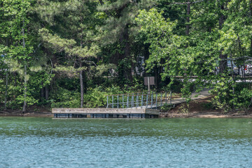 Floating dock in the lake