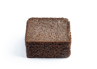 Sliced Rye bread with seeds isolated on white