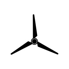 Windmill, eco wind energy, black icon on a white background. 