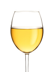 White wine glass isolated on white background