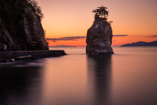 Siwash Rock At Sunset
