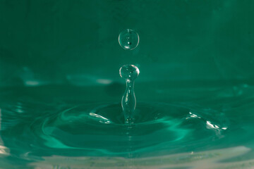macro view of water drop splashing