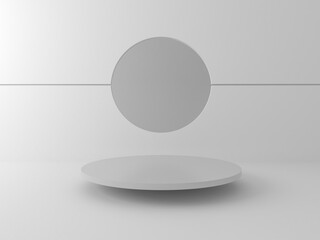 3d rendering of circle podium for show product