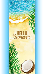 Watercolor summer banner