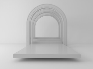 3d rendering of circle podium for show product