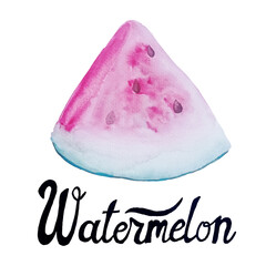 Hand painted watercolor watermelon