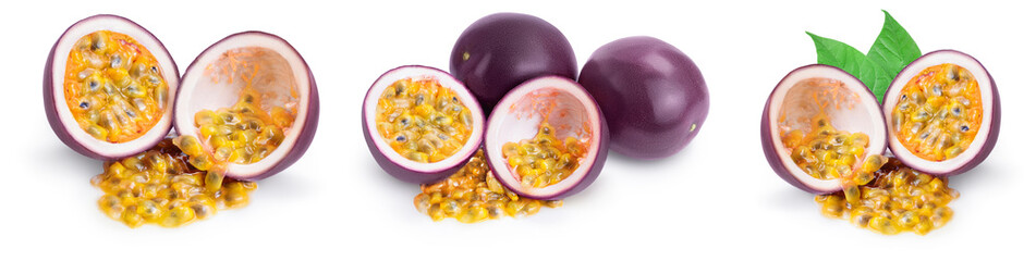 passion fruit isolated on white background. maracuya with full depth of field