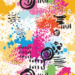 Seamless pattern with Color paint splashes
