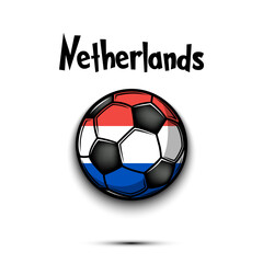 Soccer ball with Netherlands national flag colors