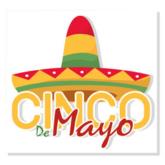 Cinco de mayo poster with a traditional mexican hat Vector