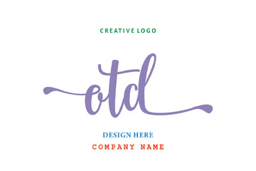 Fototapeta na wymiar OTD lettering logo is simple, easy to understand and authoritative