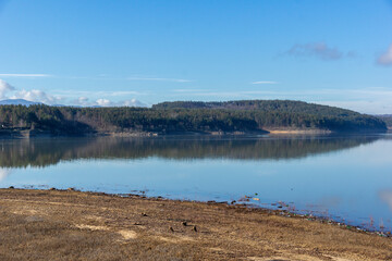 Winter view of Koprinka Reservoir, Bulgaria