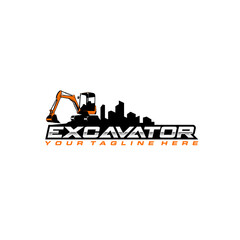 Excavator logo template, Perfect for businesses related to construction