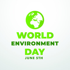 world environment day June 5th  modern creative banner, sign, design concept, social media template  with green text on a light abstract background 