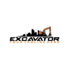 Excavator logo template, Perfect for businesses related to construction