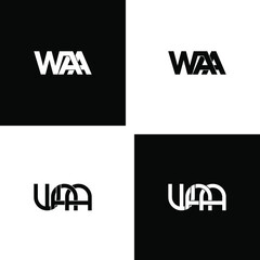Obraz premium waa letter original monogram logo design set