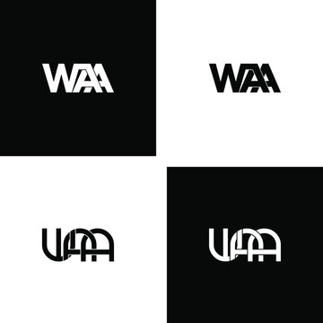 waa letter original monogram logo design set
