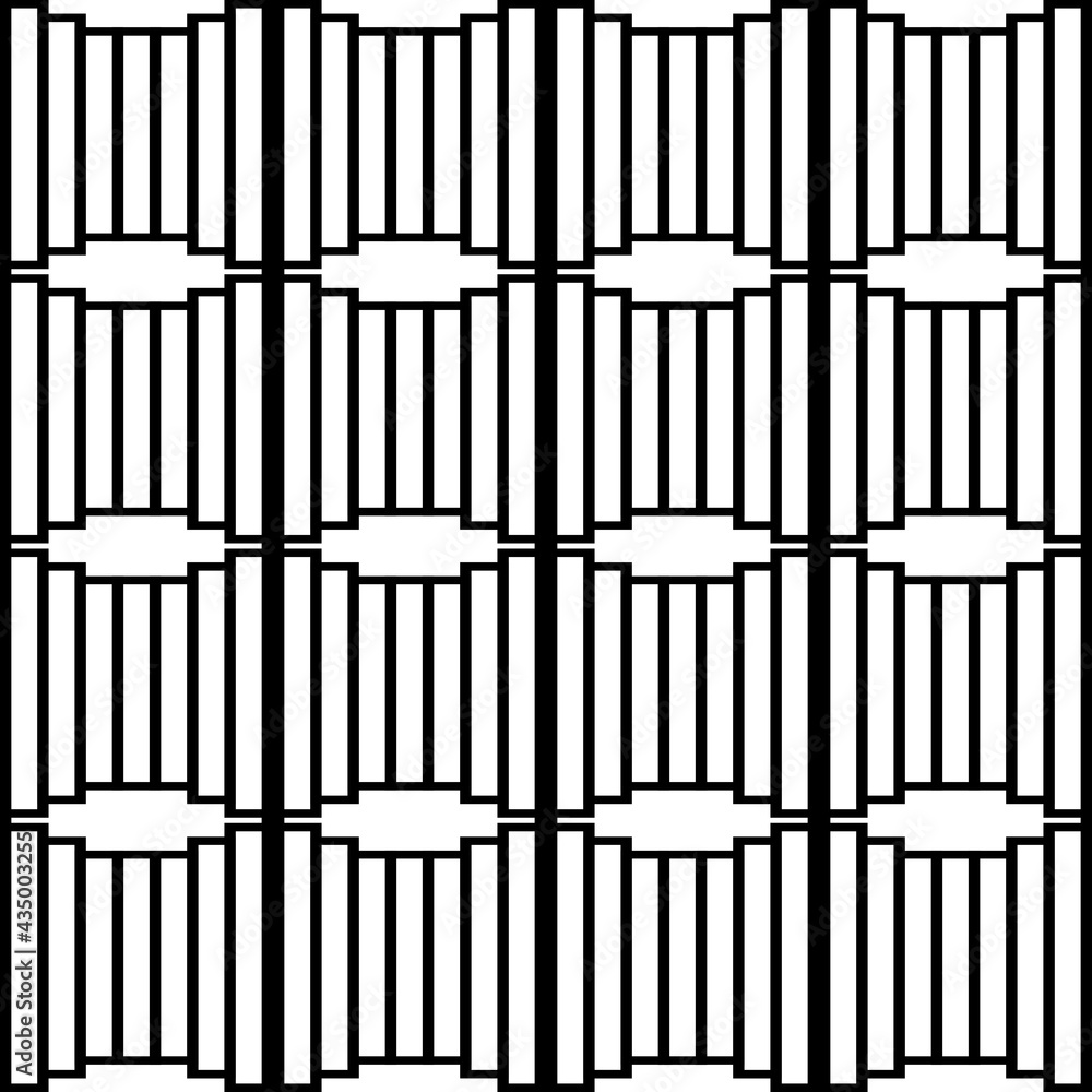 Poster blocks pattern. vector black seamless rectangles like bamboo.