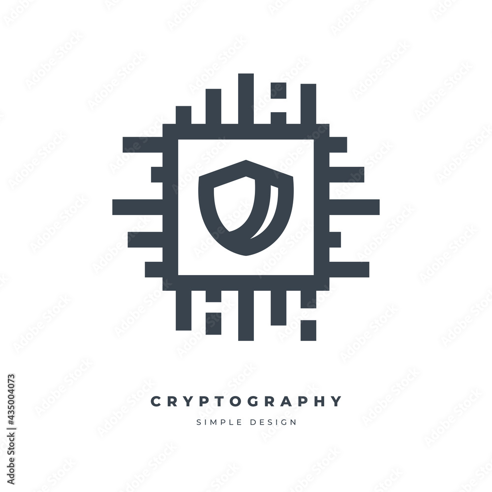 Poster cryptography thin line icon isolated on white background.
