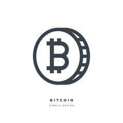 Obraz premium Bitcoin cryptocurrency thin line icon.