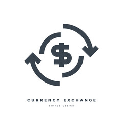 Currency exchange, money convert,  money transfer thin line icon.
