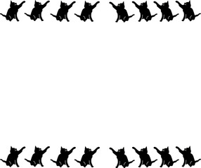 ハートとじゃれ合う二匹の可愛い猫 シルエット Wall Mural Lgnelbd3uylm