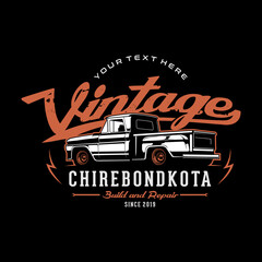 vintage pickup logo template